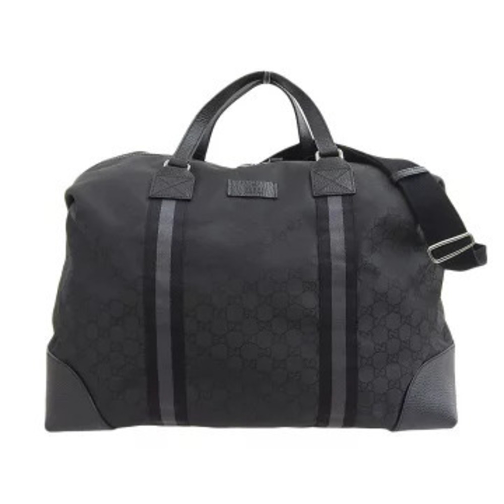 Gucci GG Canvas Bag Handbag Boston Black